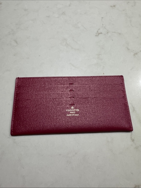 Louis Vuitton Handbags - Louis Vuitton Burgundy Pink Card Holder with Gold Logo